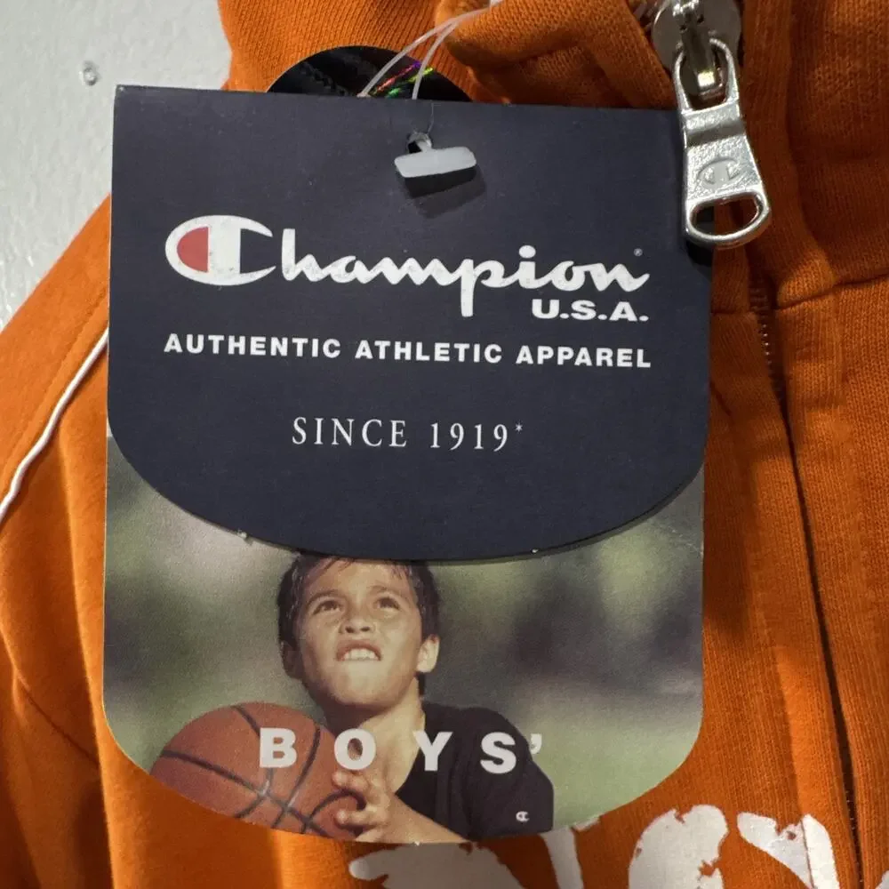 Champion Youth University of North Carolina Full Zip Jacket Orange Boys XL 13-14